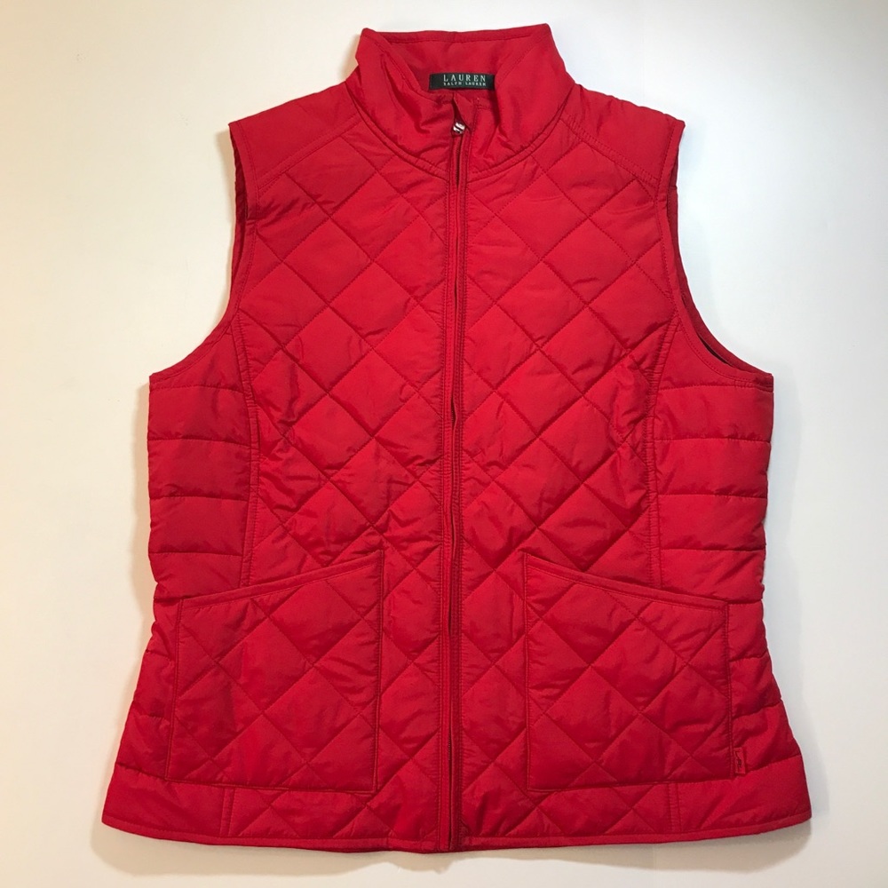 Ralph Lauren Women’s Quilted Vest Sz Large Red